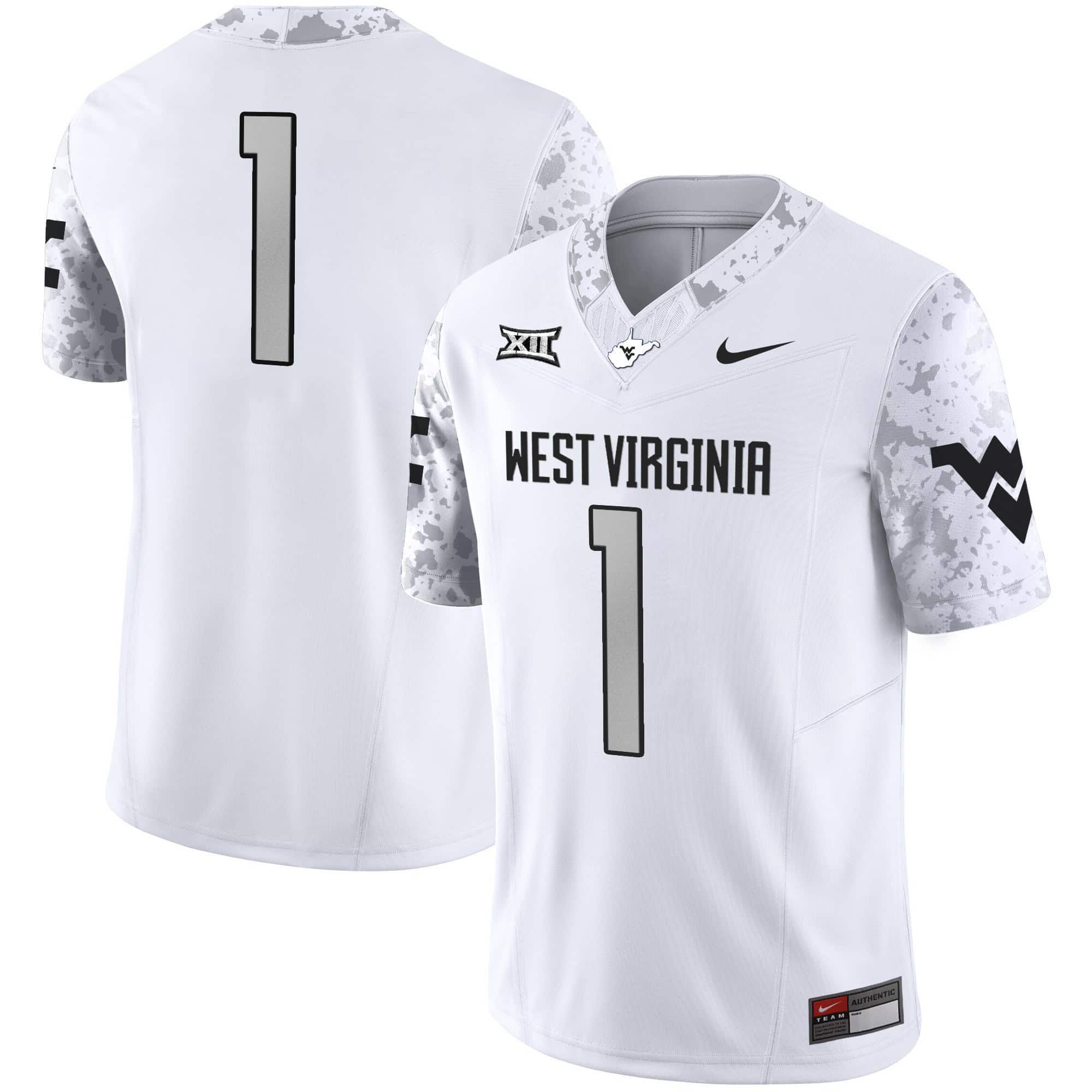 Men West Virginia Mountaineers #1 No Name White 2024 Nike Vapor Limited NCAA Jersey->indianapolis colts->NFL Jersey